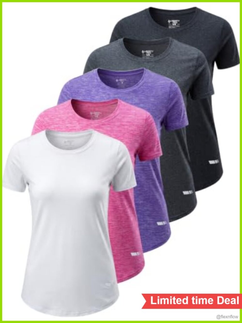 5 Pack Women's Dry Fit Short Sleeve Workout Tops Moisture Wicking
